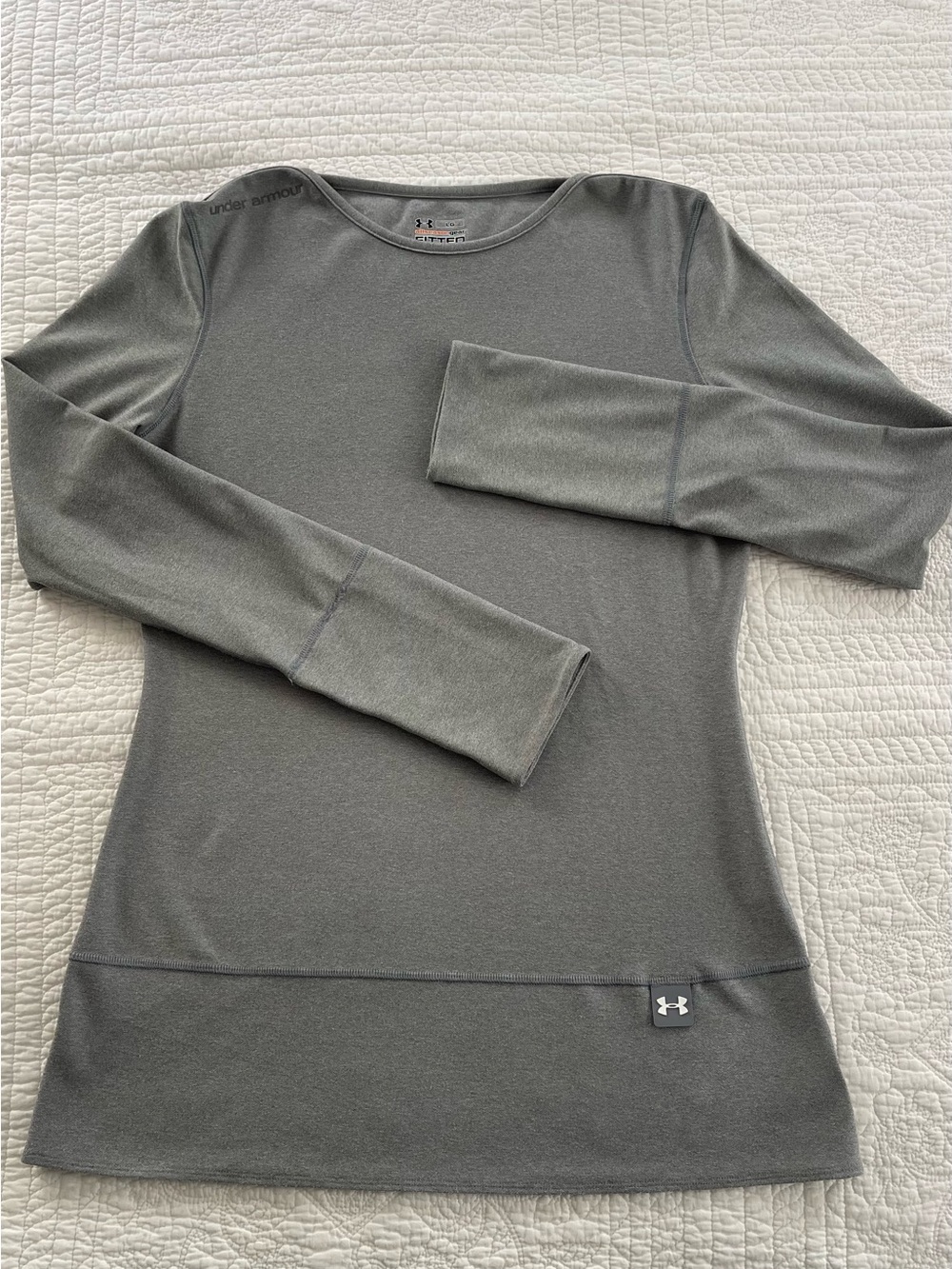 Under Armour Fitted L Gray Long Sleeve Pullover Thumbhole Gorpcore Athleisure